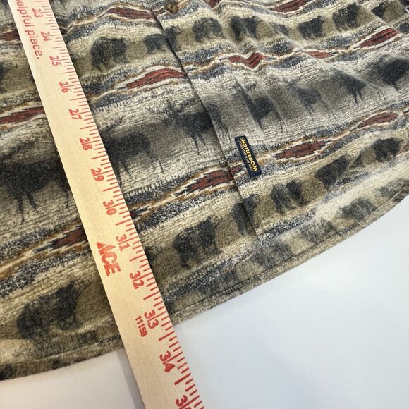 Vtg 90s Woolrich Moose & Bear Flannel Shirt Mens XL Hunting Western Long Sleeve - Picture 8 of 11